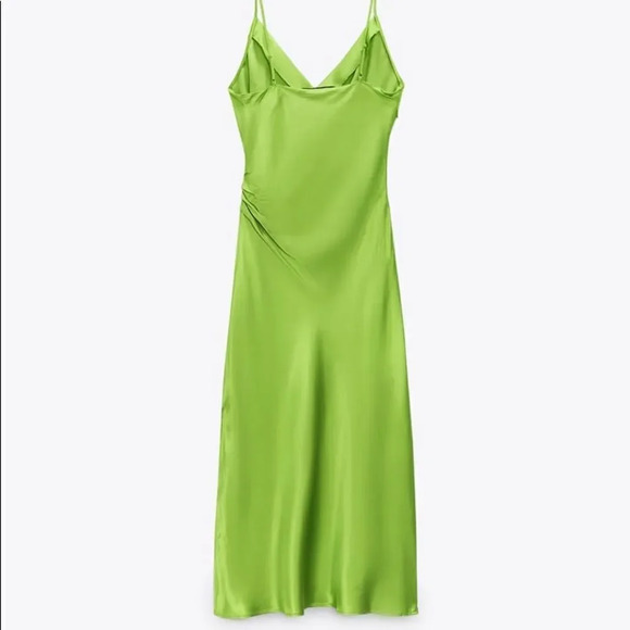 Zara neon green slip dress - Picture 3 of 16